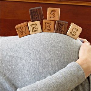 Bannor Toys Bump & Baby Wooden Milestone Blocks